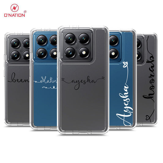 Xiaomi 14T Pro Cover - Personalised Name Series - 8 Designs - Clear Phone Case - Soft Silicon Borders
