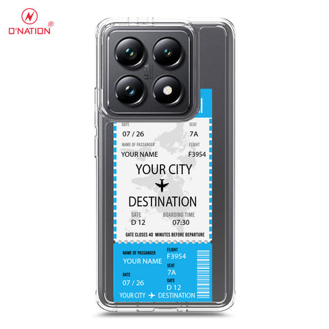 Xiaomi 14T Pro Cover - Personalised Boarding Pass Ticket Series - 5 Designs - Clear Phone Case - Soft Silicon Borders