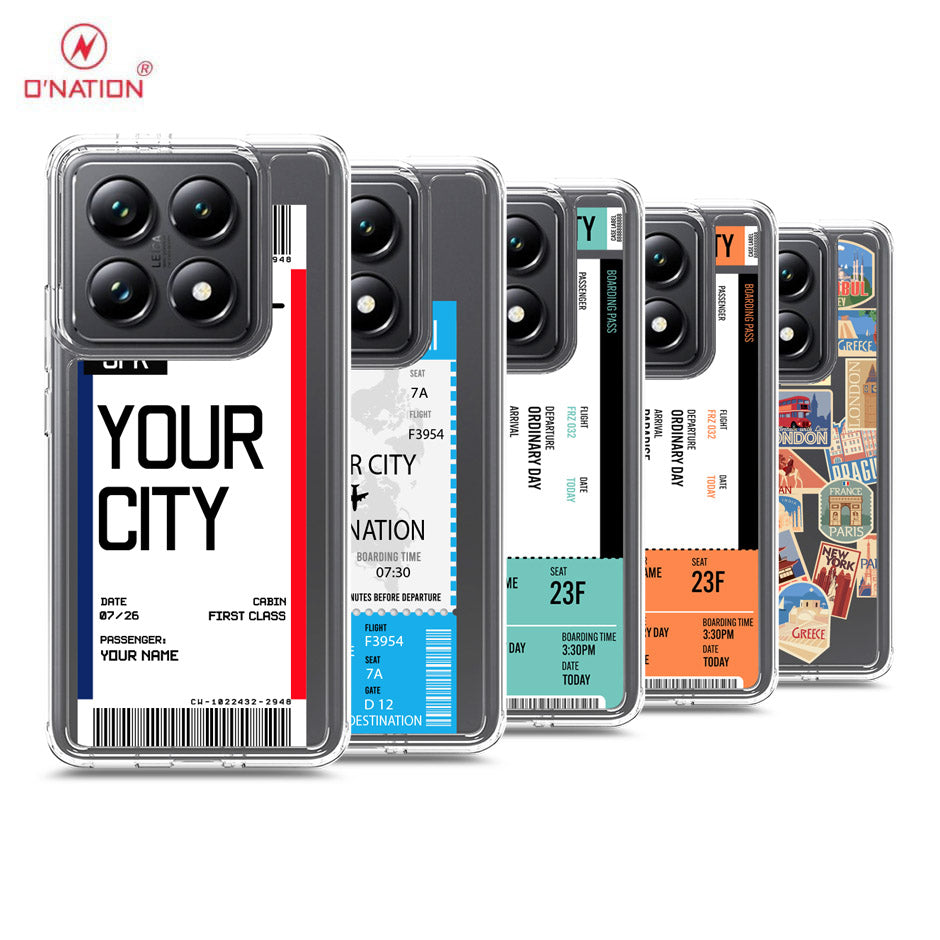 Xiaomi 14T Pro Cover - Personalised Boarding Pass Ticket Series - 5 Designs - Clear Phone Case - Soft Silicon Borders