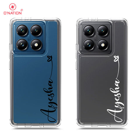 Xiaomi 14T Pro Cover - Personalised Name Series - 8 Designs - Clear Phone Case - Soft Silicon Borders