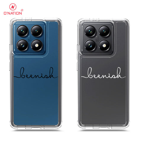Xiaomi 14T Pro Cover - Personalised Name Series - 8 Designs - Clear Phone Case - Soft Silicon Borders