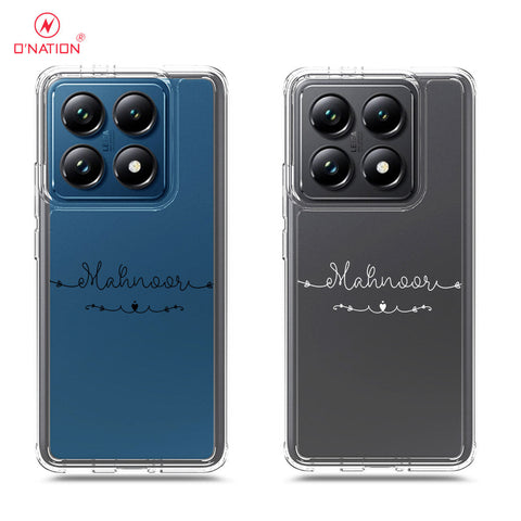 Xiaomi 14T Pro Cover - Personalised Name Series - 8 Designs - Clear Phone Case - Soft Silicon Borders