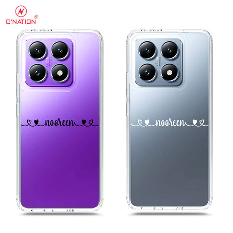 Xiaomi 14T Cover - Personalised Name Series - 8 Designs - Clear Phone Case - Soft Silicon Borders