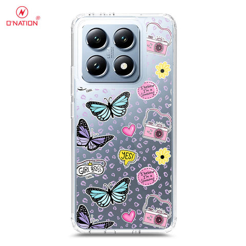 Xiaomi 14T Cover - O'Nation Butterfly Dreams Series - 9 Designs - Clear Phone Case - Soft Silicon Borders