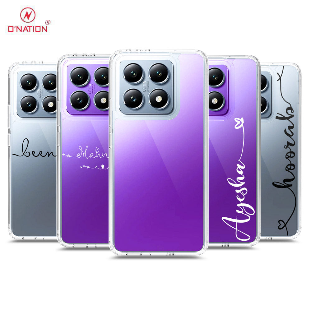 Xiaomi 14T Cover - Personalised Name Series - 8 Designs - Clear Phone Case - Soft Silicon Borders