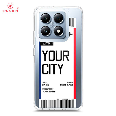 Xiaomi 14T Cover - Personalised Boarding Pass Ticket Series - 5 Designs - Clear Phone Case - Soft Silicon Borders