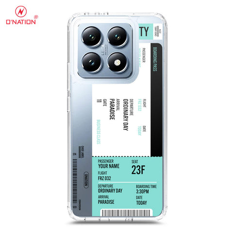 Xiaomi 14T Cover - Personalised Boarding Pass Ticket Series - 5 Designs - Clear Phone Case - Soft Silicon Borders