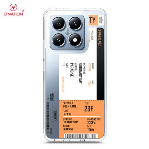 Xiaomi 14T Cover - Personalised Boarding Pass Ticket Series - 5 Designs - Clear Phone Case - Soft Silicon Borders