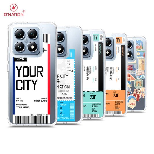 Xiaomi 14T Cover - Personalised Boarding Pass Ticket Series - 5 Designs - Clear Phone Case - Soft Silicon Borders