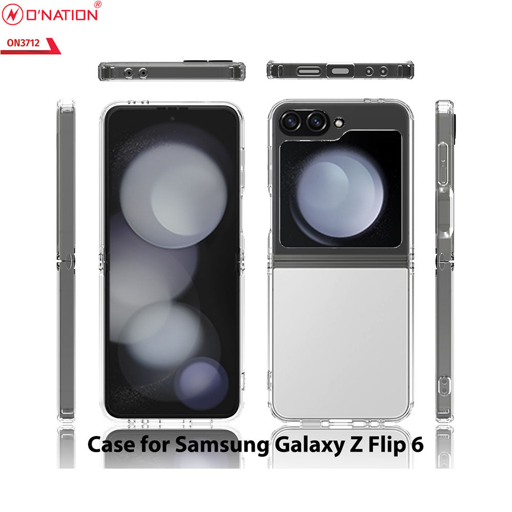 Samsung Galaxy Z Flip 5 5G Cover - White - ONation Matte Series - Premium Quality Matte Clear Case No Yellowing Back With Smart Shockproof Cushions