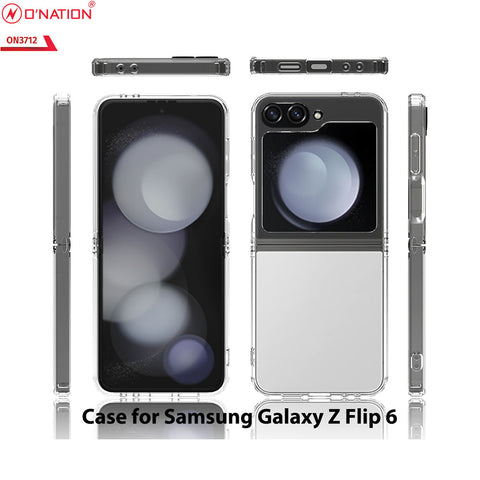 Samsung Galaxy Z Flip 5 5G Cover - White - ONation Matte Series - Premium Quality Matte Clear Case No Yellowing Back With Smart Shockproof Cushions