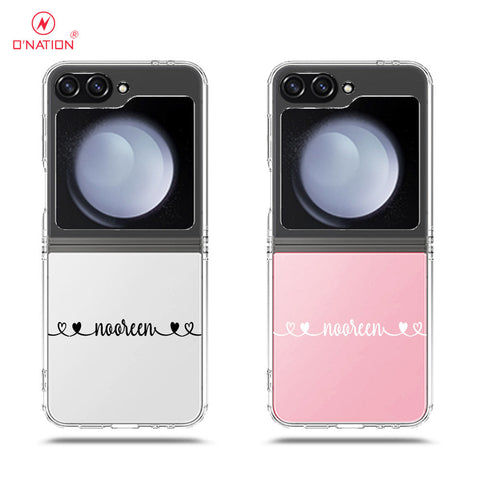 Samsung Galaxy Z Flip 6 Cover - Personalised Name Series - 8 Designs - Clear Phone Case - Soft Silicon Borders