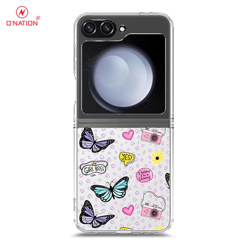 Samsung Galaxy Z Flip 6 Cover - O'Nation Butterfly Dreams Series - 9 Designs - Clear Phone Case - Soft Silicon Borders