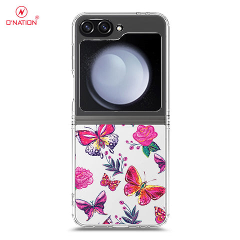 Samsung Galaxy Z Flip 6 Cover - O'Nation Butterfly Dreams Series - 9 Designs - Clear Phone Case - Soft Silicon Borders