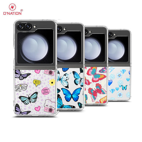 Samsung Galaxy Z Flip 6 Cover - O'Nation Butterfly Dreams Series - 9 Designs - Clear Phone Case - Soft Silicon Borders