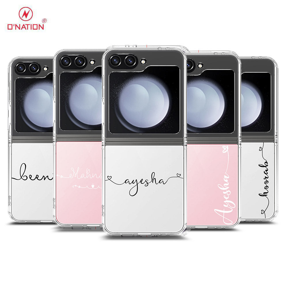 Samsung Galaxy Z Flip 6 Cover - Personalised Name Series - 8 Designs - Clear Phone Case - Soft Silicon Borders