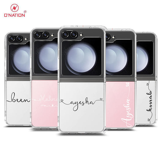 Samsung Galaxy Z Flip 6 Cover - Personalised Name Series - 8 Designs - Clear Phone Case - Soft Silicon Borders