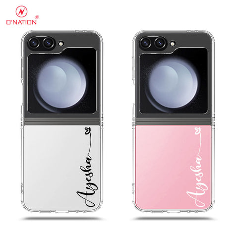 Samsung Galaxy Z Flip 6 Cover - Personalised Name Series - 8 Designs - Clear Phone Case - Soft Silicon Borders