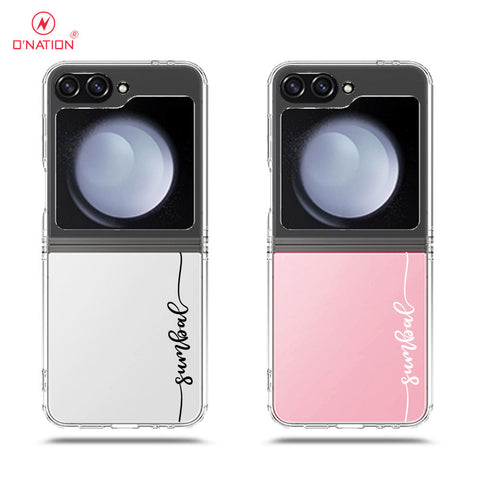 Samsung Galaxy Z Flip 6 Cover - Personalised Name Series - 8 Designs - Clear Phone Case - Soft Silicon Borders