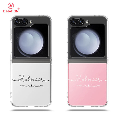 Samsung Galaxy Z Flip 6 Cover - Personalised Name Series - 8 Designs - Clear Phone Case - Soft Silicon Borders