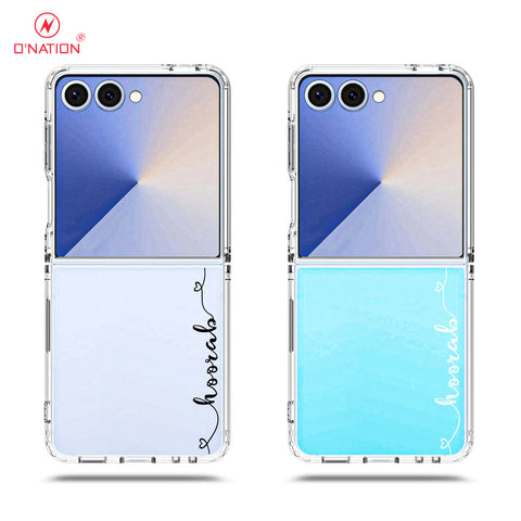 Samsung Galaxy Z Flip 7 Cover - Personalised Name Series - 8 Designs - Clear Phone Case - Soft Silicon Borders