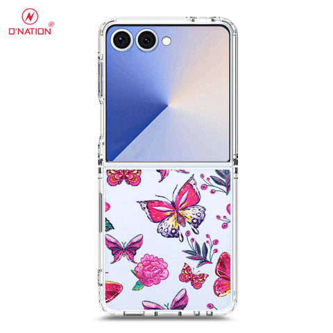 Samsung Galaxy Z Flip 7 Cover - O'Nation Butterfly Dreams Series - 9 Designs - Clear Phone Case - Soft Silicon Borders