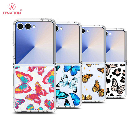 Samsung Galaxy Z Flip 7 Cover - O'Nation Butterfly Dreams Series - 9 Designs - Clear Phone Case - Soft Silicon Borders