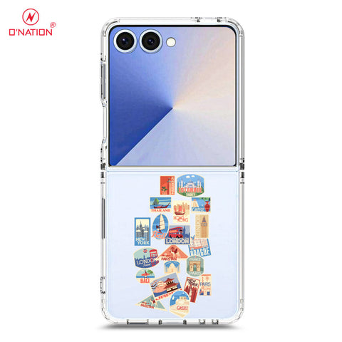Samsung Galaxy Z Flip 7 Cover - Personalised Boarding Pass Ticket Series - 5 Designs - Clear Phone Case - Soft Silicon Borders