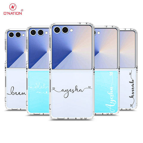 Samsung Galaxy Z Flip 7 Cover - Personalised Name Series - 8 Designs - Clear Phone Case - Soft Silicon Borders