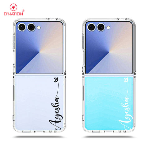 Samsung Galaxy Z Flip 7 Cover - Personalised Name Series - 8 Designs - Clear Phone Case - Soft Silicon Borders