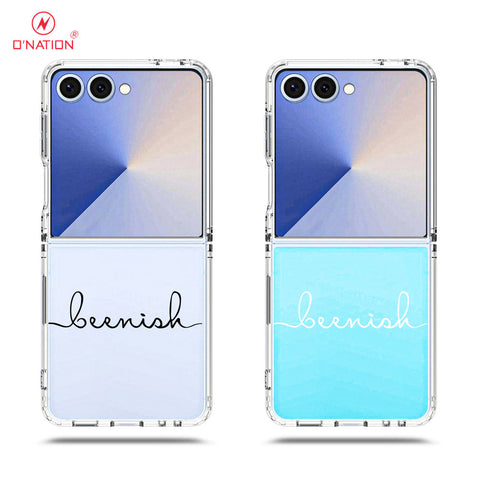 Samsung Galaxy Z Flip 7 Cover - Personalised Name Series - 8 Designs - Clear Phone Case - Soft Silicon Borders
