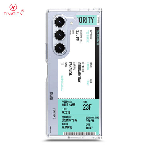Samsung Galaxy Z Fold 6 5G Cover - Personalised Boarding Pass Ticket Series - 5 Designs - Clear Phone Case - Soft Silicon Borders