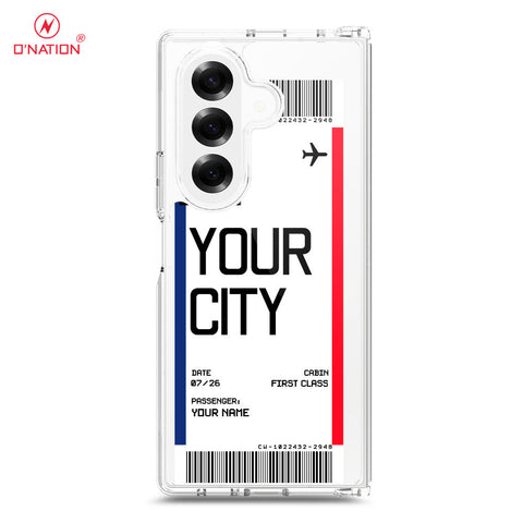 Samsung Galaxy Z Fold 7 Cover - Personalised Boarding Pass Ticket Series - 5 Designs - Clear Phone Case - Soft Silicon Borders