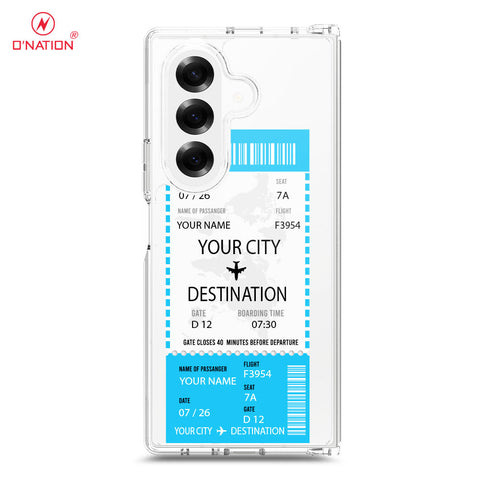 Samsung Galaxy Z Fold 7 Cover - Personalised Boarding Pass Ticket Series - 5 Designs - Clear Phone Case - Soft Silicon Borders