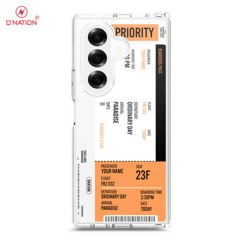 Samsung Galaxy Z Fold 7 Cover - Personalised Boarding Pass Ticket Series - 5 Designs - Clear Phone Case - Soft Silicon Borders