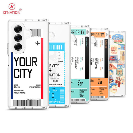 Samsung Galaxy Z Fold 7 Cover - Personalised Boarding Pass Ticket Series - 5 Designs - Clear Phone Case - Soft Silicon Borders