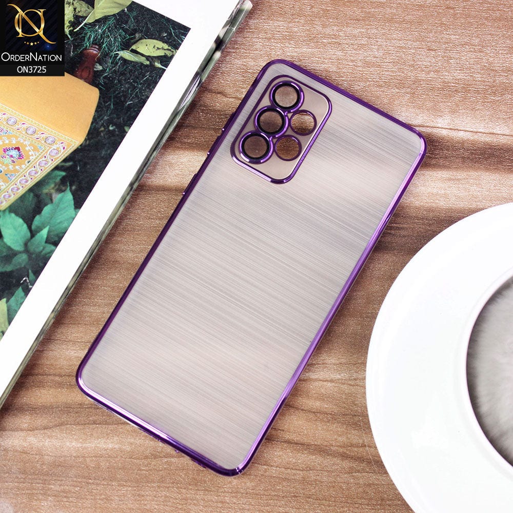 Samsung Galaxy A53 5G Cover - Purple - New Trendy Glossy Border With Camera Protection Soft Silicon Case