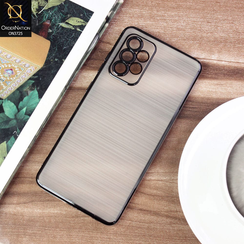 Samsung Galaxy A73 5G Cover - Black - New Trendy Glossy Border With Camera Protection Soft Silicon Case