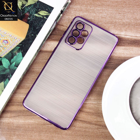 Samsung Galaxy A73 5G Cover - Purple - New Trendy Glossy Border With Camera Protection Soft Silicon Case