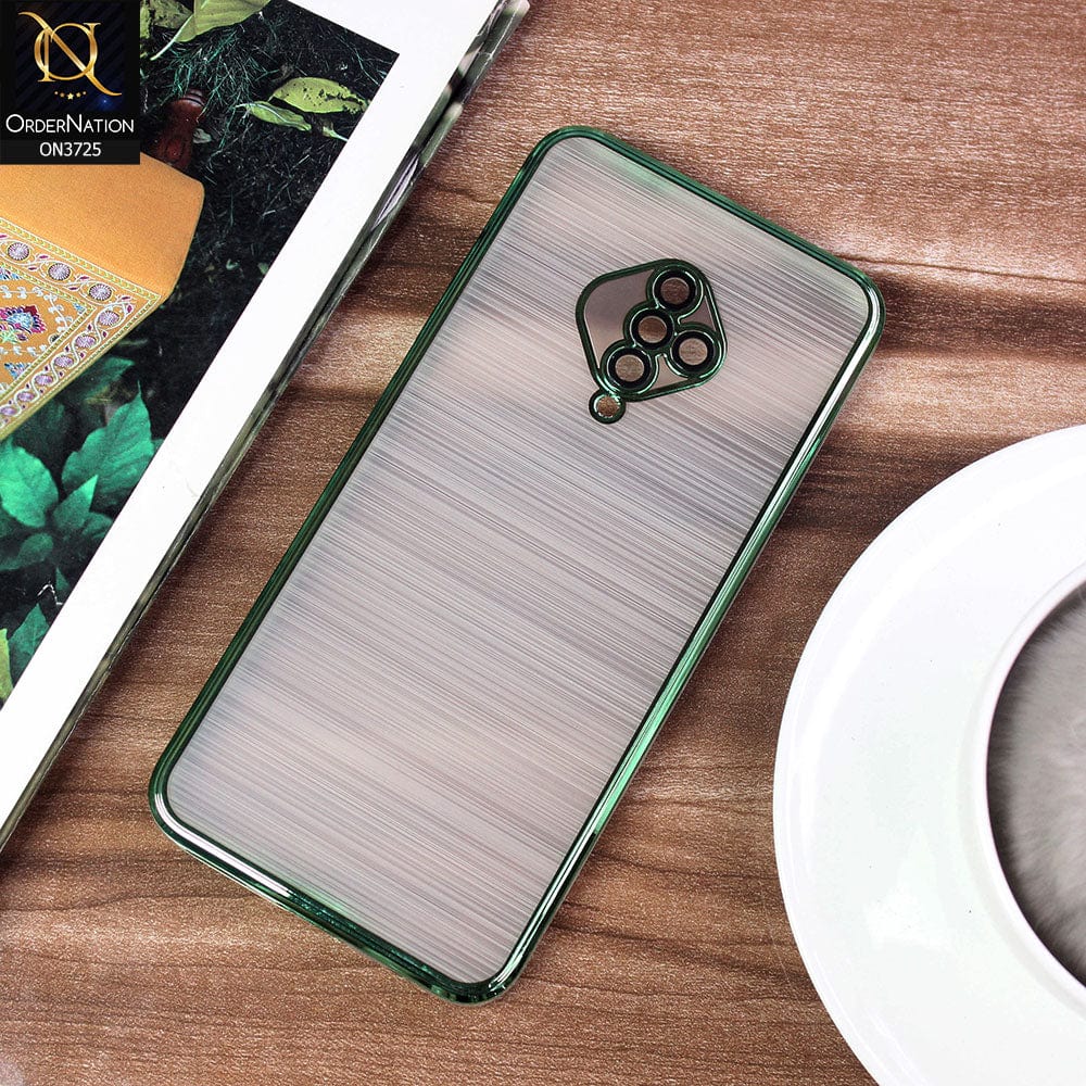 Vivo S1 Pro Cover - Green - New Trendy Glossy Border With Camera Protection Soft Silicon Case