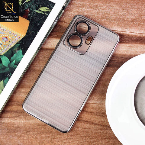Vivo Y55 4G Cover - Silver - New Trendy Glossy Border With Camera Protection Soft Silicon Case