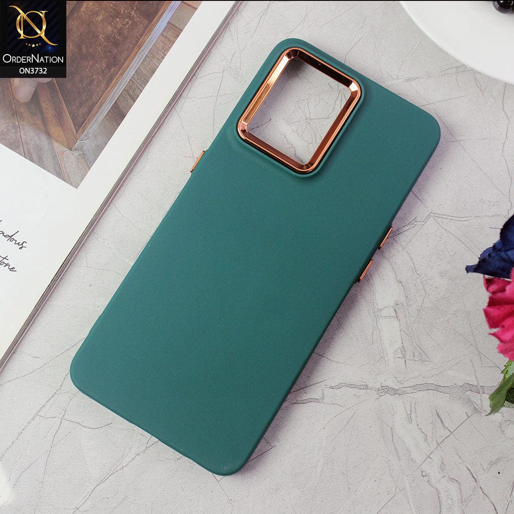 Oppo K10 5G Cover - Green -Electroplated Camera Border Soft Silicon Case