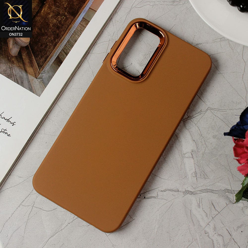 Samsung Galaxy A23 5G Cover - Brown -Electroplated Camera Border Soft Silicon Case