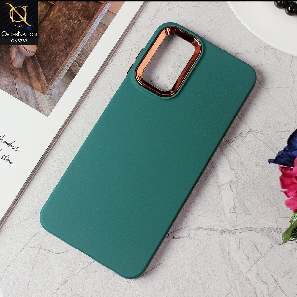 Samsung Galaxy A23 Cover - Green -Electroplated Camera Border Soft Silicon Case