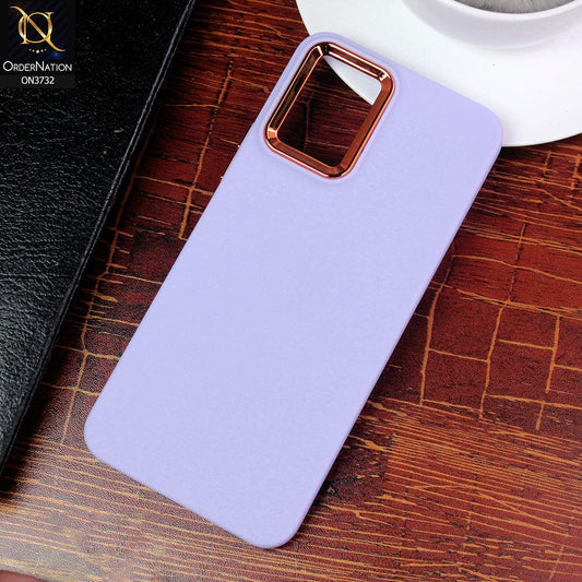 Vivo Y21t Cover - Purple - Electroplated Camera Border Soft Silicon Case