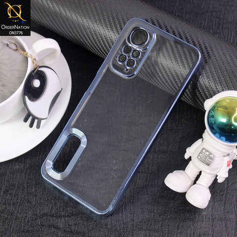 Xiaomi Redmi Note 11S Cover - Sierra Blue -  Electroplating Borders Logo Hole Camera Lens Protection Soft Silicone Case