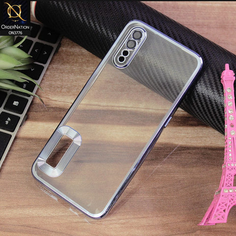 Vivo S1 Cover - Sierra Blue - Electroplating Borders Logo Hole Camera Lens Protection Soft Silicone Case
