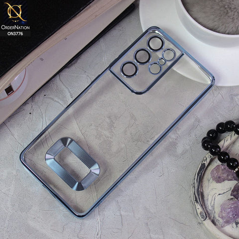 Samsung Galaxy S21 Ultra 5G Cover - Sierra Blue -  Electroplating Borders Logo Hole Camera Lens Protection Soft Silicone Case