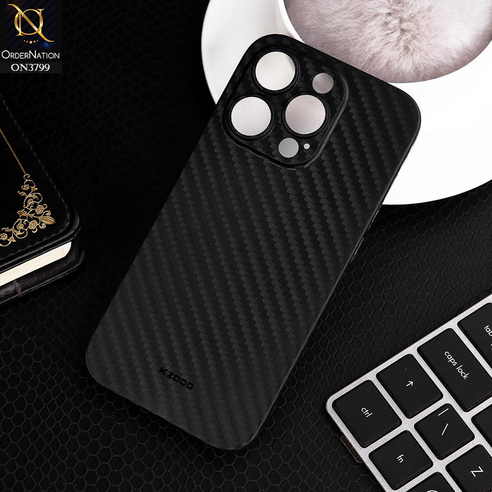 iPhone 14 Pro Cover - Black - KZ-DOO Carbon Fiber Ultra Thin Protective Case