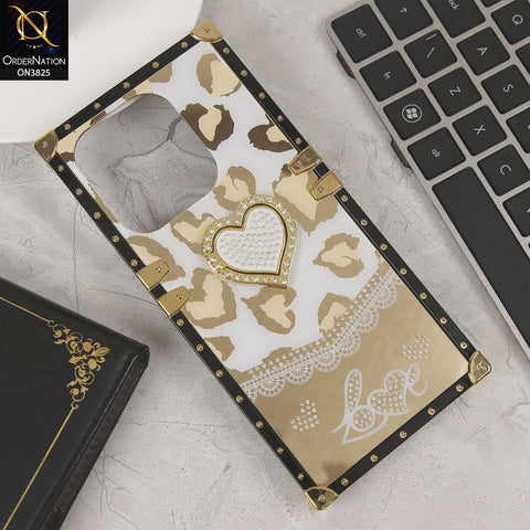 Oppo A3 5G Cover - Design2 - Heart Bling Diamond Glitter Soft TPU Trunk Case With Ring Holder